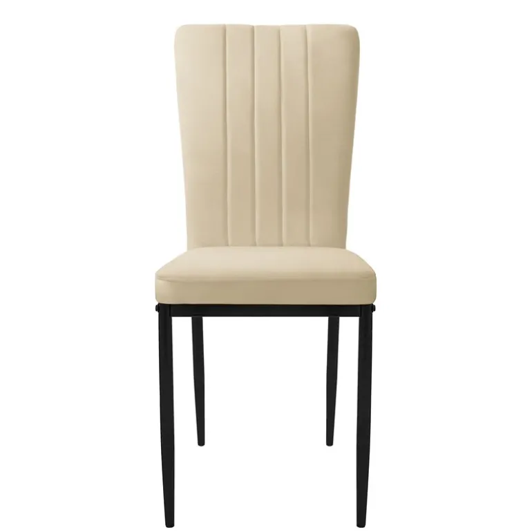 Esszimmerstuhl 4er Set Taupe mit Samtbezug und Metallbeinen Küchenstuhl ML-Design