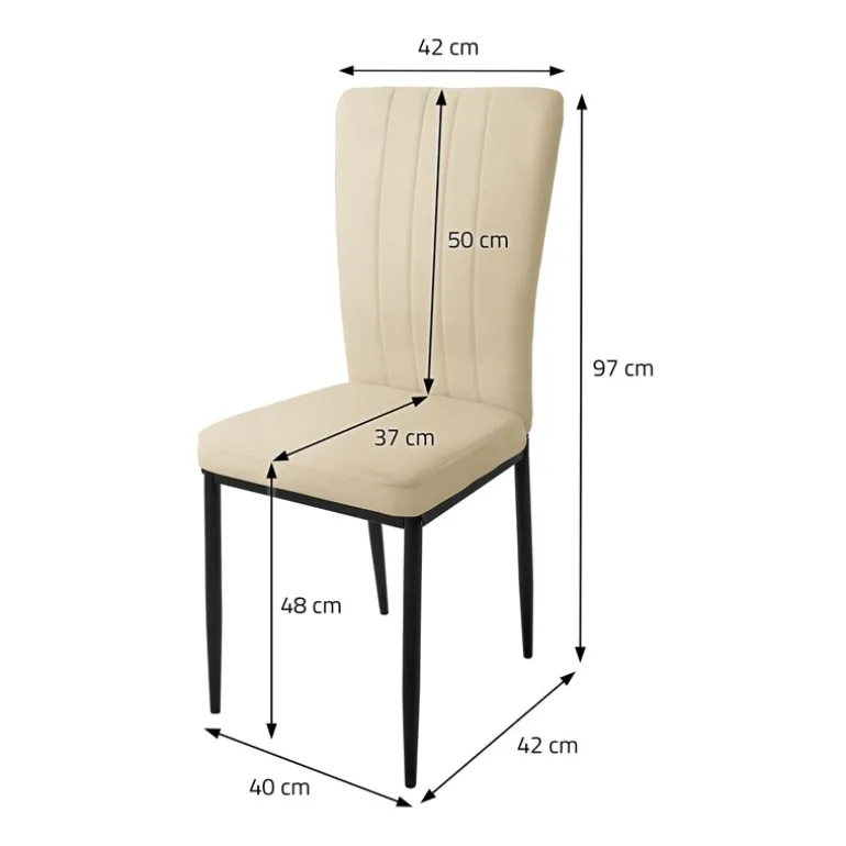 Esszimmerstuhl 4er Set Taupe mit Samtbezug und Metallbeinen Küchenstuhl ML-Design