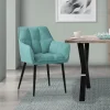 Esszimmerstuhl Petrol aus Frotteestoff mit dickem gepolsterter Sitz ML-Design