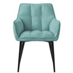 Esszimmerstuhl Petrol aus Frotteestoff mit dickem gepolsterter Sitz ML-Design