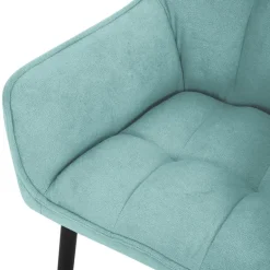 Esszimmerstuhl Petrol aus Frotteestoff mit dickem gepolsterter Sitz ML-Design