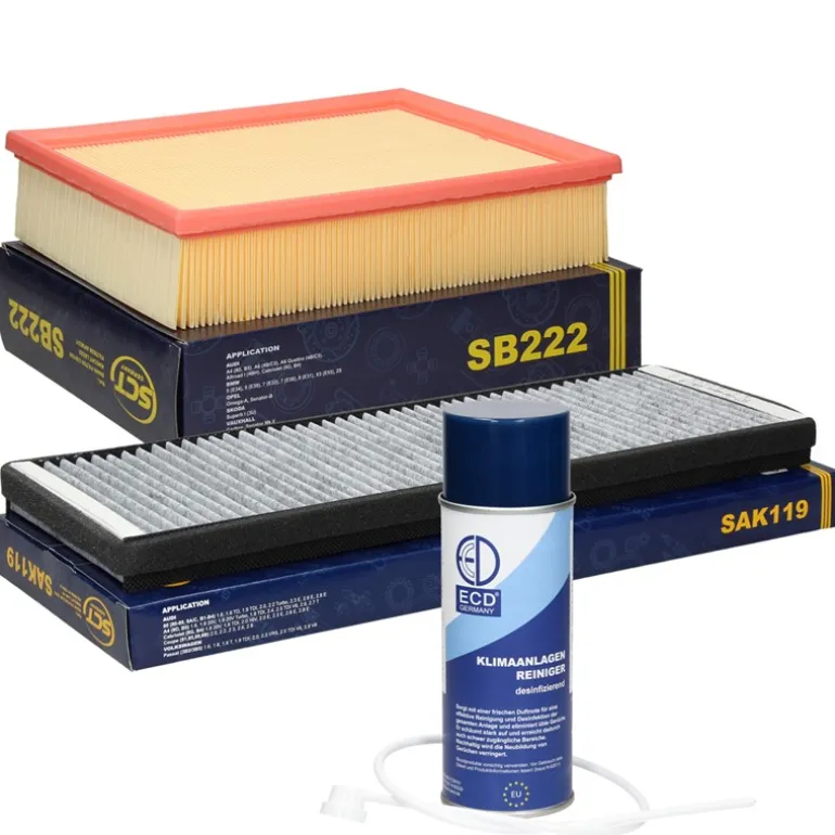 Filterset mit 400ml Klimaanlagenreiniger Audi A4 (8D, B5) VW Passat (3B)