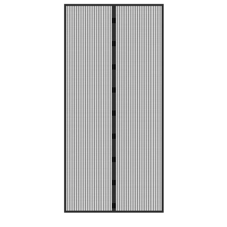 Fliegengitter Klebmontage ohne Bohren 100x210 cm Schwarz aus Polyester