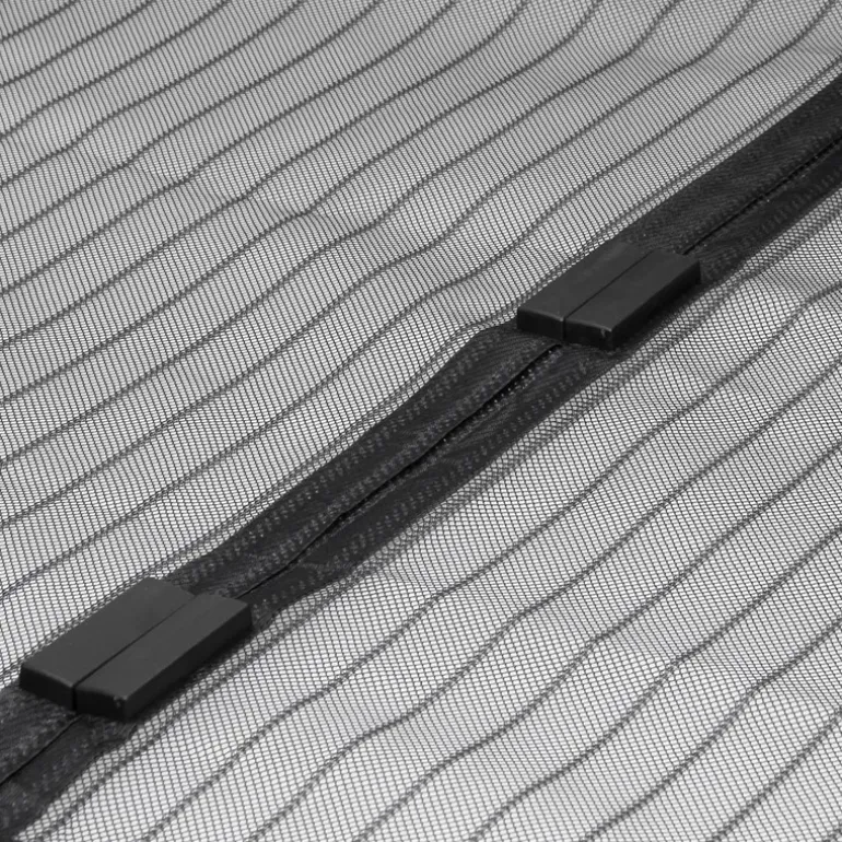 Fliegengitter Klebmontage ohne Bohren 100x210 cm Schwarz aus Polyester