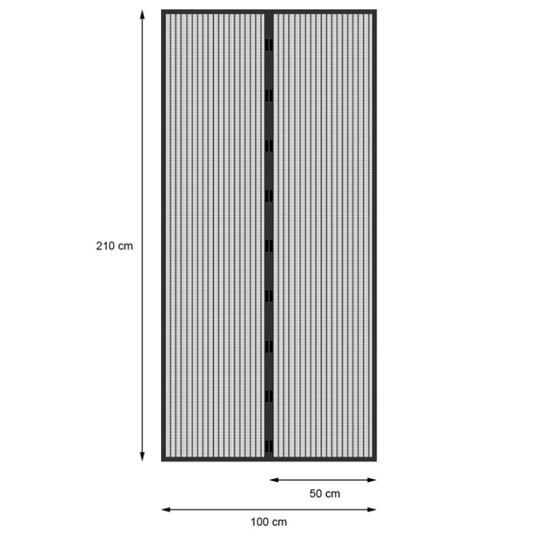 Fliegengitter Klebmontage ohne Bohren 100x210 cm Schwarz aus Polyester