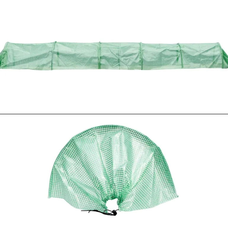 Folientunnel 300x55x35 cm Transparent/Grün aus PE-Gitterfolie