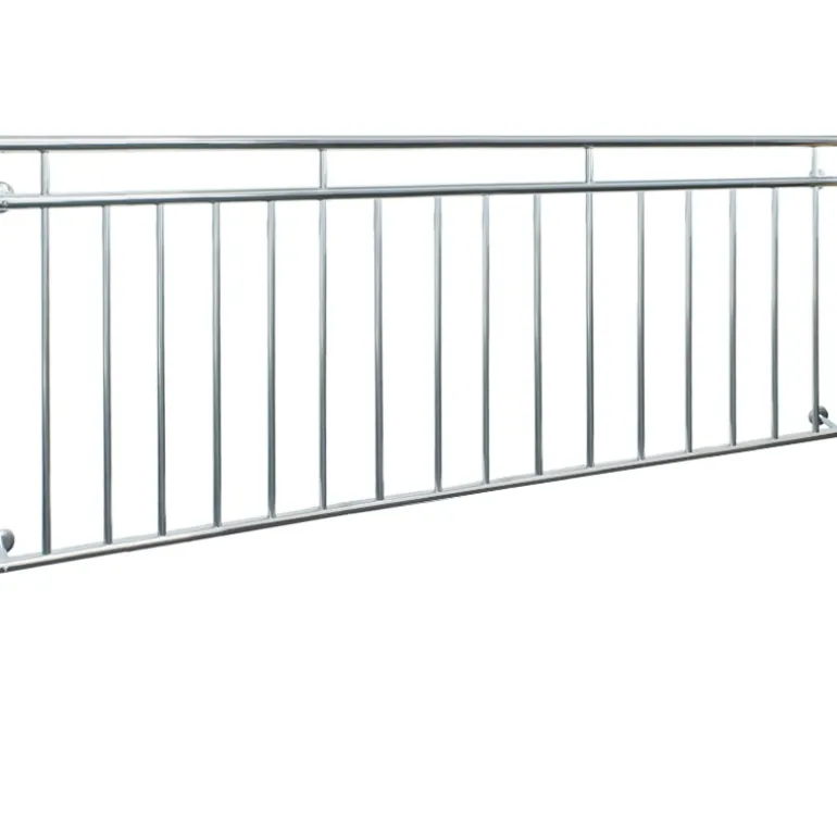 Französischer Balkon glänzend 90x225 cm mit 16 Füllstäben aus Edelstahl