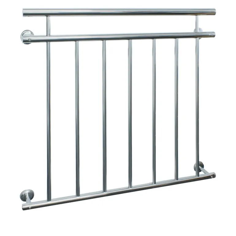 Französischer Balkon 90x100 cm Silber aus Edelstahl
