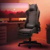 Gaming Stuhl Grau/Rot aus Stoff ML-Design