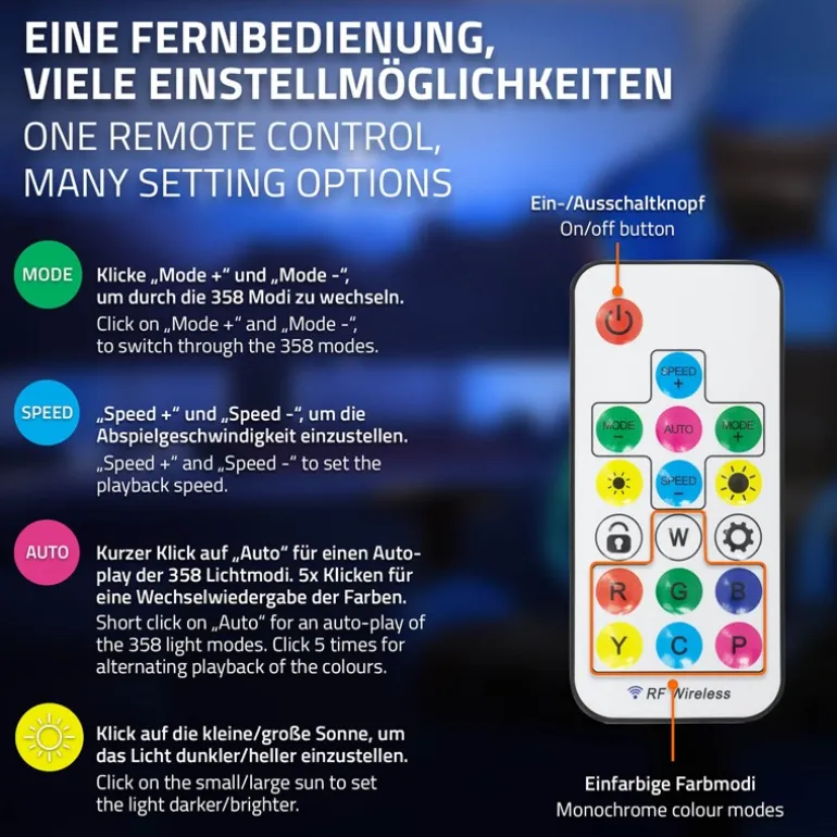 Gamingstuhl mit RGB Beleuchtung & Bluetoothboxen Schwarz/Blau aus Kunstleder ML-Design