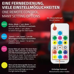 Gamingstuhl mit RGB Beleuchtung & Bluetoothboxen Schwarz/Rot aus Kunstleder ML-Design