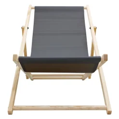 Gartenliege Holz 2er Set Beachstuhl klappbarer Strandstuhl Strandliege Campingliege Sonnenliege Anthrazit Klappliegestuhl Relaxliege