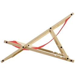 Gartenliege Holz 2er Set Beachstuhl klappbarer Strandstuhl Strandliege Campingliege Sonnenliege Rot Klappliegestuhl Relaxliege