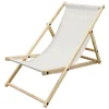Gartenstuhl Strandliege Liegestuhl Sonnenliege Beige aus Holz klappbar