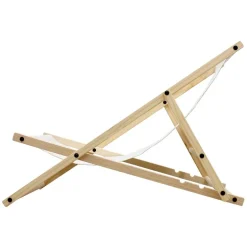 Gartenstuhl Strandliege Liegestuhl Sonnenliege Beige aus Holz klappbar