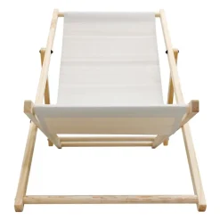 Gartenstuhl Strandliege Liegestuhl Sonnenliege Beige aus Holz klappbar