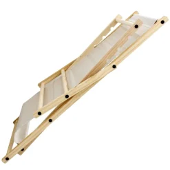 Gartenstuhl Strandliege Liegestuhl Sonnenliege Beige aus Holz klappbar