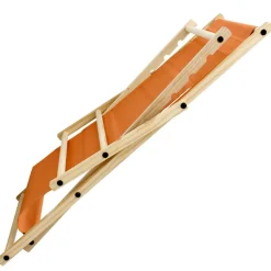 Gartenstuhl Strandliege Liegestuhl Sonnenliege Orange aus Holz klappbar