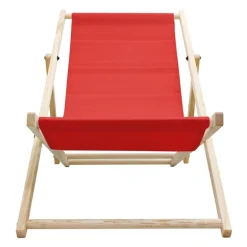 Gartenstuhl Strandliege Liegestuhl Sonnenliege Rot aus Holz klappbar
