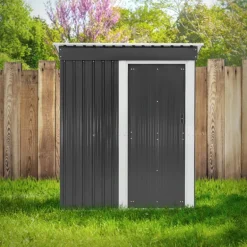 Gerätehaus 150x184x76 cm Grau aus Metall ML-Design