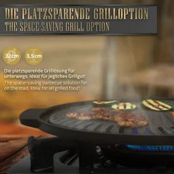 Grillplatte mit zwei Griffen Ø 32 cm aus Gusseisen BBQ#BOSS