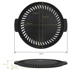 Grillplatte mit zwei Griffen Ø 32 cm aus Gusseisen BBQ#BOSS