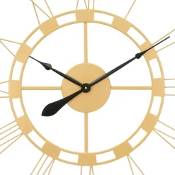 Große Wanduhr Ø 85 cm Altgold aus Eisen mit römischen Ziffern WOMO-Design