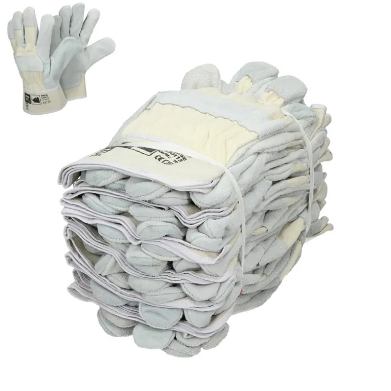 Handschuhe Rindspaltleder Natur L 12 Paar