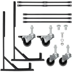 Hardtopständer mit 4 feststellbaren Rollen Schwarz aus Stahl und Hardtop Cover