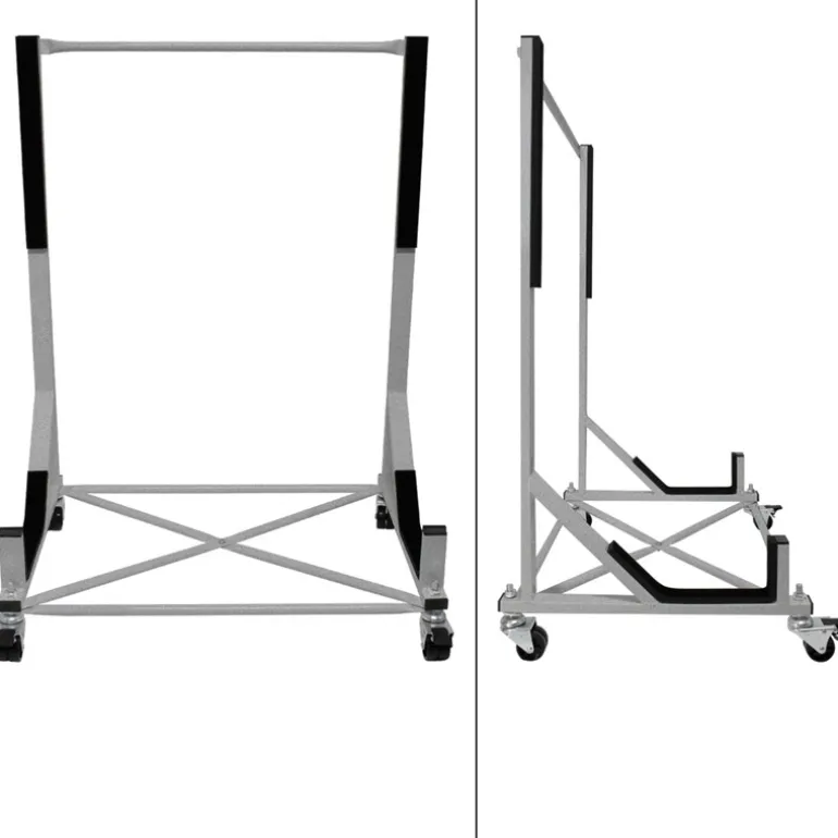 Hardtopständer mit 4 feststellbaren Rollen Silber aus Stahl und Hardtop Cover