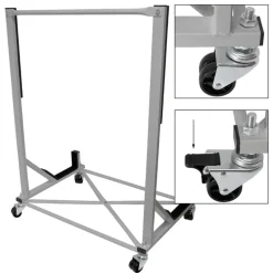 Hardtopständer mit 4 feststellbaren Rollen Silber aus Stahl und Hardtop Cover