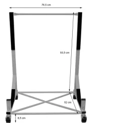 Hardtopständer mit 4 feststellbaren Rollen Silber aus Stahl und Hardtop Cover