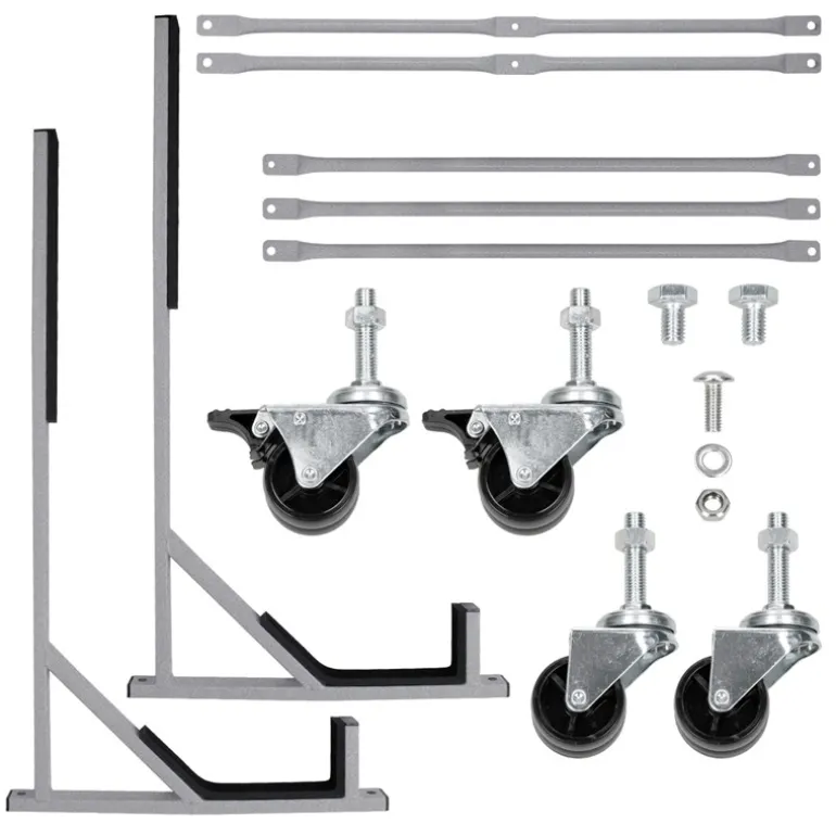 Hardtopständer mit 4 feststellbaren Rollen Silber aus Stahl und Hardtop Cover