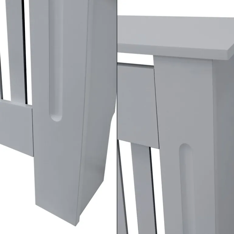 Heizkörperverkleidung 112x19x82 cm Landhaus Grau aus MDF ML-Design