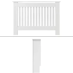 Heizkörperverkleidung 112x19x82 cm Landhaus Weiß aus MDF