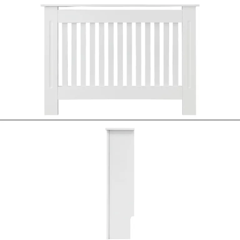 Heizkörperverkleidung 112x19x82 cm Landhaus Weiß aus MDF