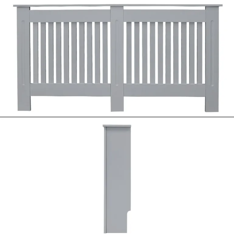 Heizkörperverkleidung 152x19x82 cm Landhaus Grau aus MDF ML-Design