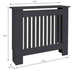 Heizkörperverkleidung 78x19x82 cm Landhaus Anthrazit aus MDF ML-Design