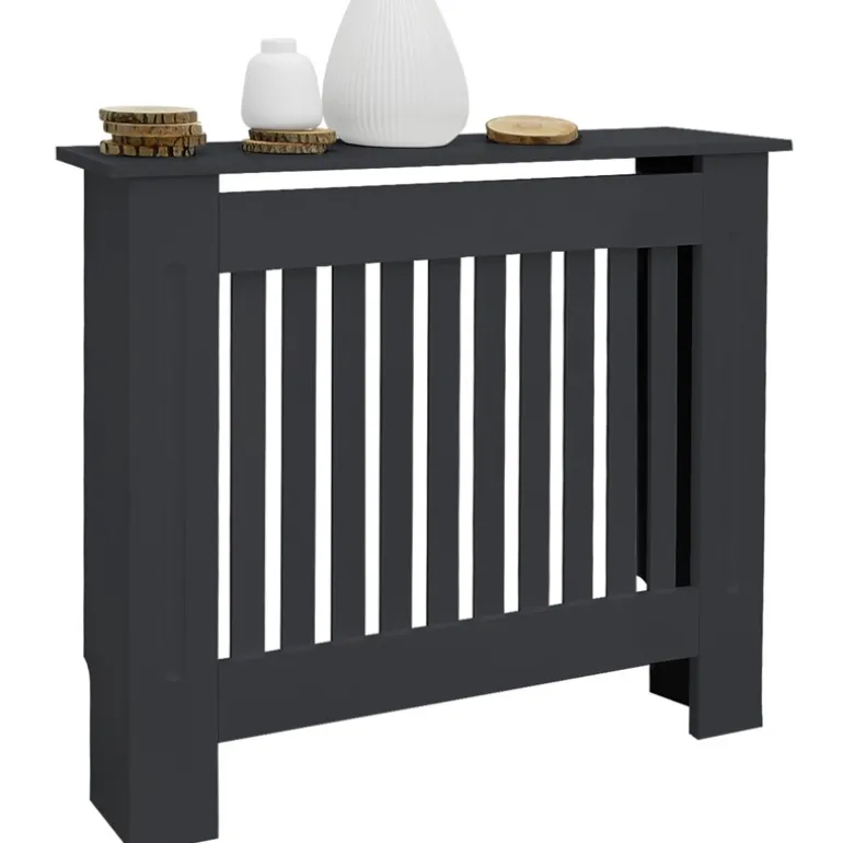 Heizkörperverkleidung 78x19x82 cm Landhaus Anthrazit aus MDF ML-Design