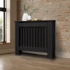 Heizkörperverkleidung 78x19x82 cm Landhaus Schwarz aus MDF