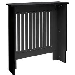 Heizkörperverkleidung 78x19x82 cm Landhaus Schwarz aus MDF