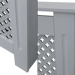 Heizkörperverkleidung 112x19x82 cm Raute Grau aus MDF ML-Design