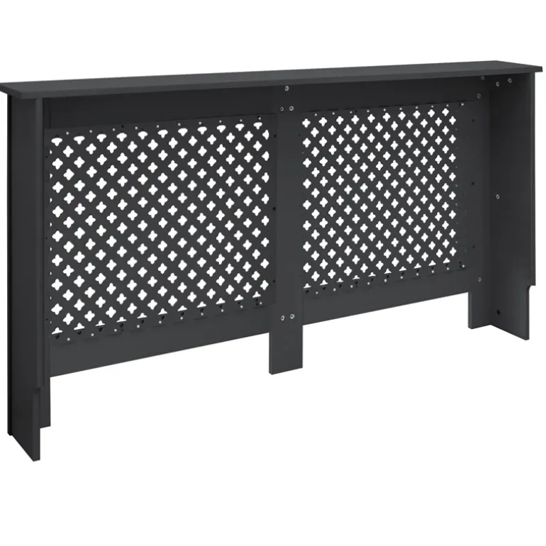 Heizkörperverkleidung 152x19x82 cm Raute Anthrazit aus MDF ML-Design