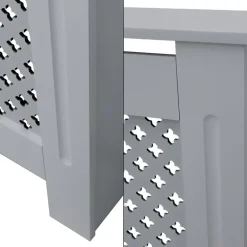 Heizkörperverkleidung 152x19x82 cm Raute Grau aus MDF ML-Design