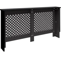 Heizkörperverkleidung 152x19x82 cm Raute Schwarz aus MDF