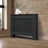 Heizkörperverkleidung 78x19x82 cm Raute Anthrazit aus MDF ML-Design