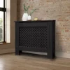 Heizkörperverkleidung 78x19x82 cm Raute Schwarz aus MDF