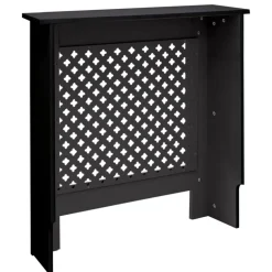 Heizkörperverkleidung 78x19x82 cm Raute Schwarz aus MDF