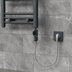 Heizstab 1200W Anthrazit mit Thermostat und LCD Bildschirm LuxeBath