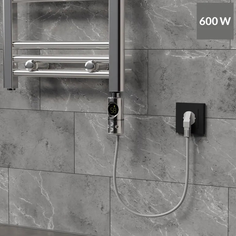 Heizstab 600W Chrome mit Thermostat und LCD Bildschirm LuxeBath